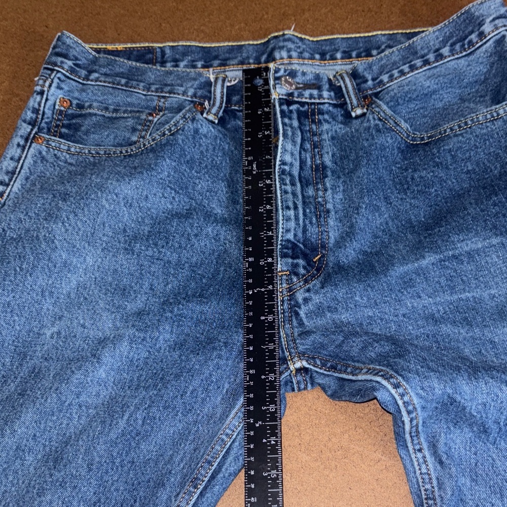 Levi's 505 Men's 36x32 Relaxed Back Pocket Jeans - Blue Denim - Picture 8 of 12